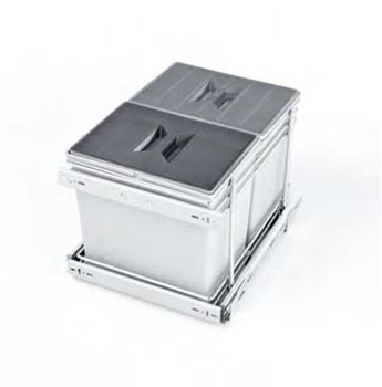 Выдвижное мусорное ведро двойное